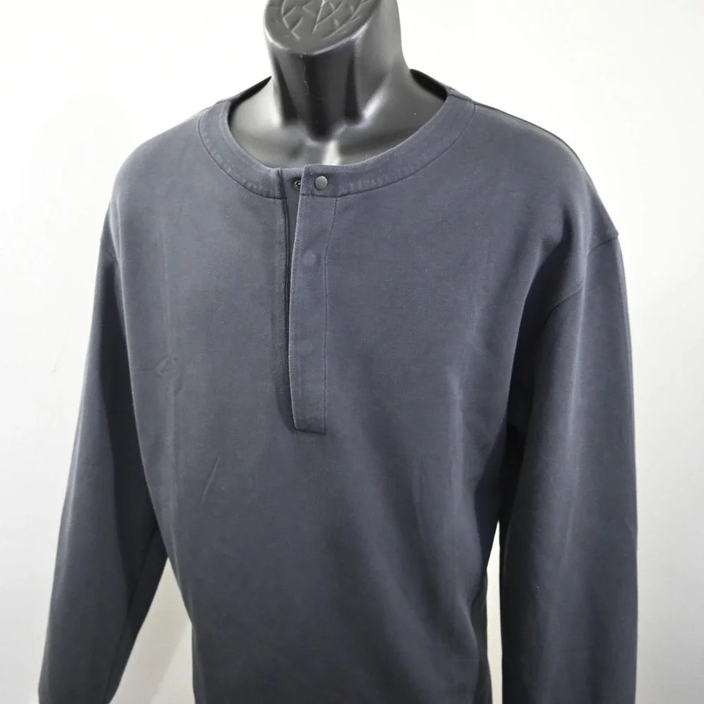 Lululemon Sweatshirt Black Snap Neck Long Sleeve Pullover Mens Size Large - Picture 3 of 9